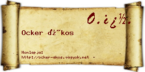 Ocker Ákos névjegykártya